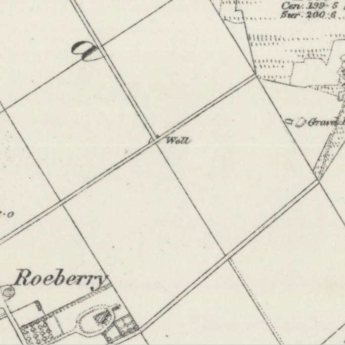 Well marked on OS 1st ed. map